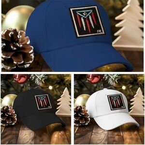 Blue, Black, or White Cap with Unique Puerto Rican Flag Logo